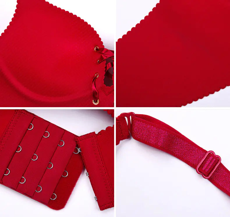 Seamless Push-Up Wireless Bra with Adjustable Straps - Lingerie