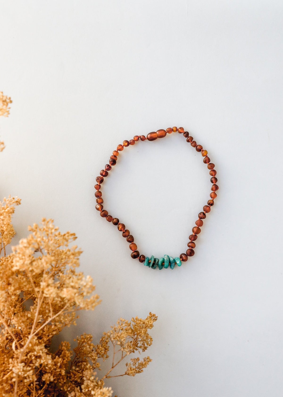 Raw Cognac Baltic Amber + Raw Amazonite || Kids Set
