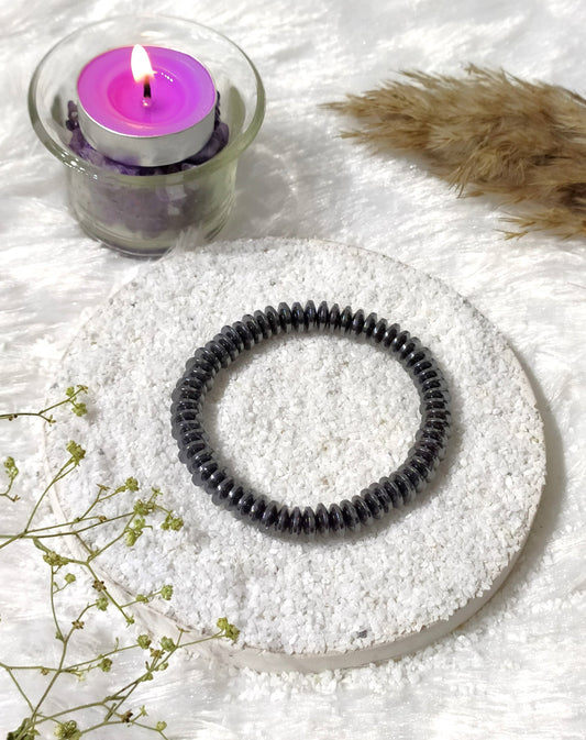 Rondelle Beads Hematite Bracelets, Healing Crystal Bracelets.