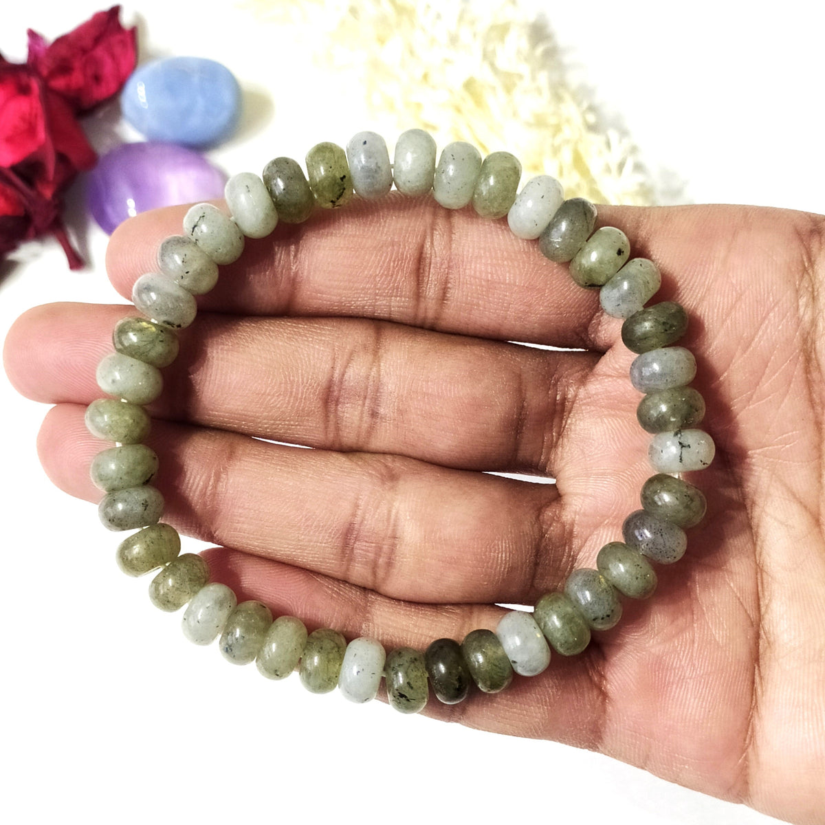 Rondelle Beads Labradorite Bracelets, Healing Crystal Bracelets.