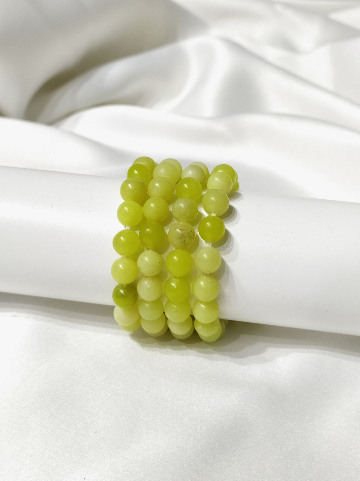 Lemon Quartz Round Beads Bracelet (Enhances Focus & Clarity ).