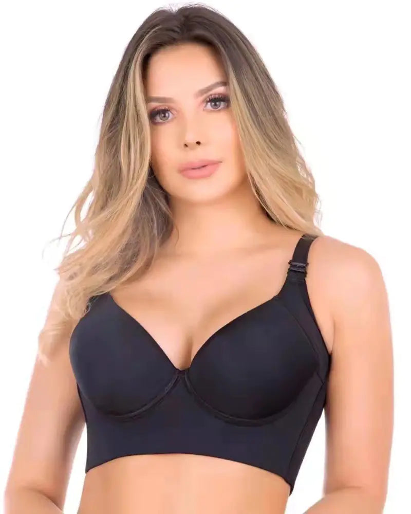 Seamless Deep V Underwire Bra for Full Bust Support - Lingerie