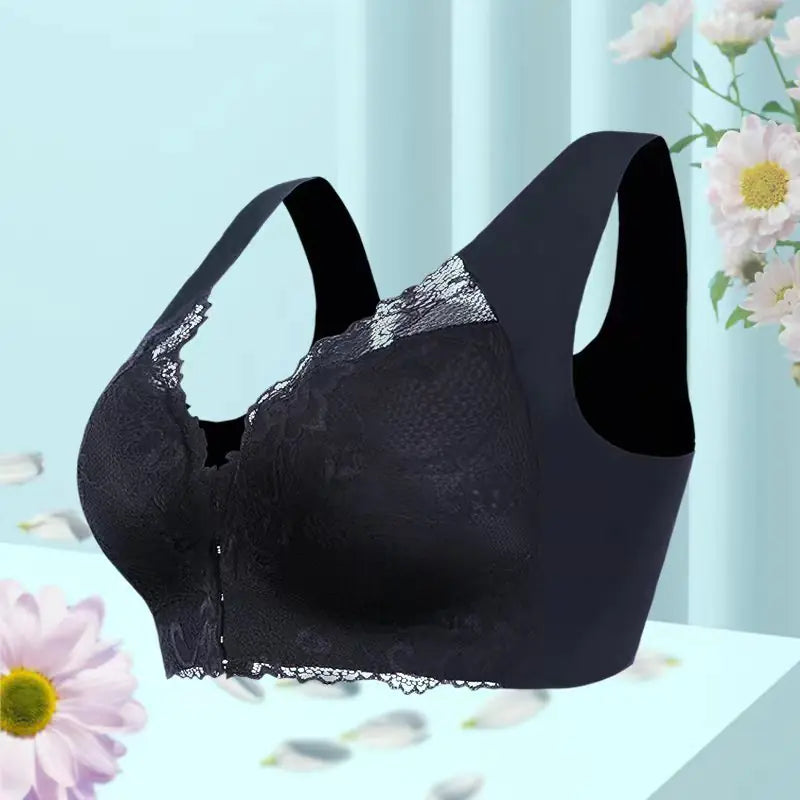 Lace Wireless Bra for Women - Plus Size Front Closure - Lingerie