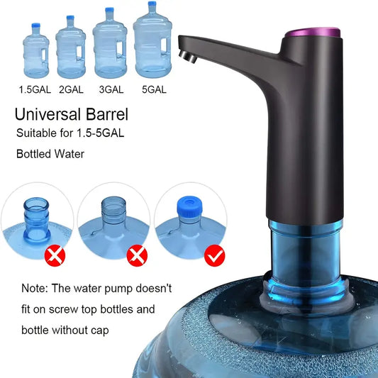 Wireless Portable USB Charging Water Bottle Pump
