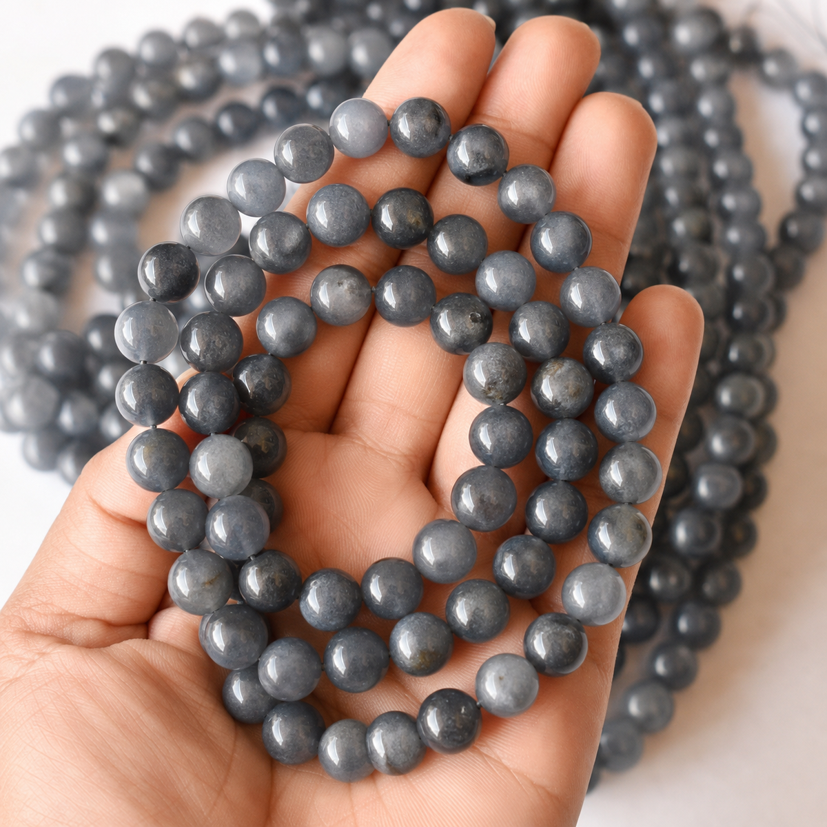 Iolite Beads, Natural Round Crystal Beads 6mm to 10mm