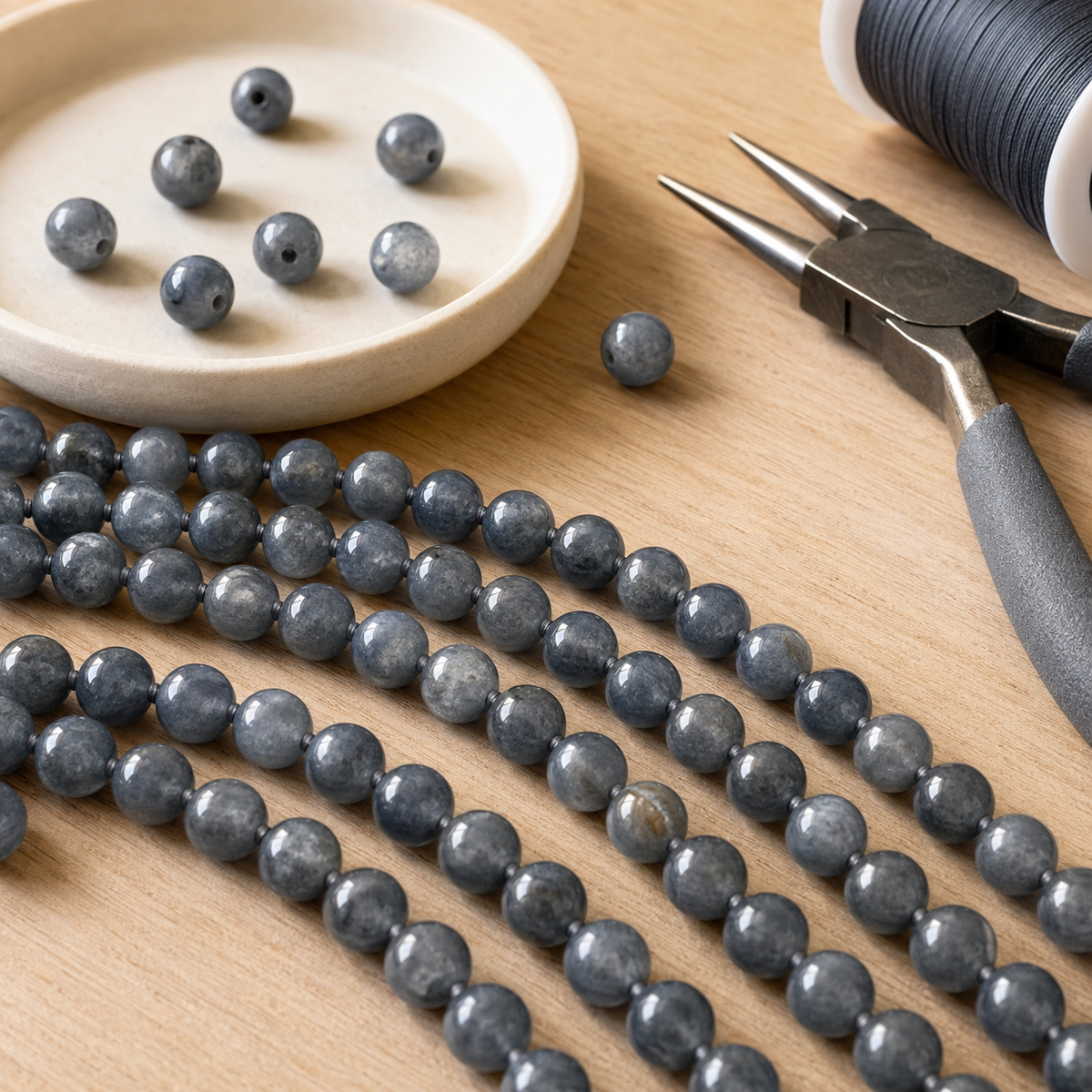 Iolite Beads, Natural Round Crystal Beads 6mm to 10mm