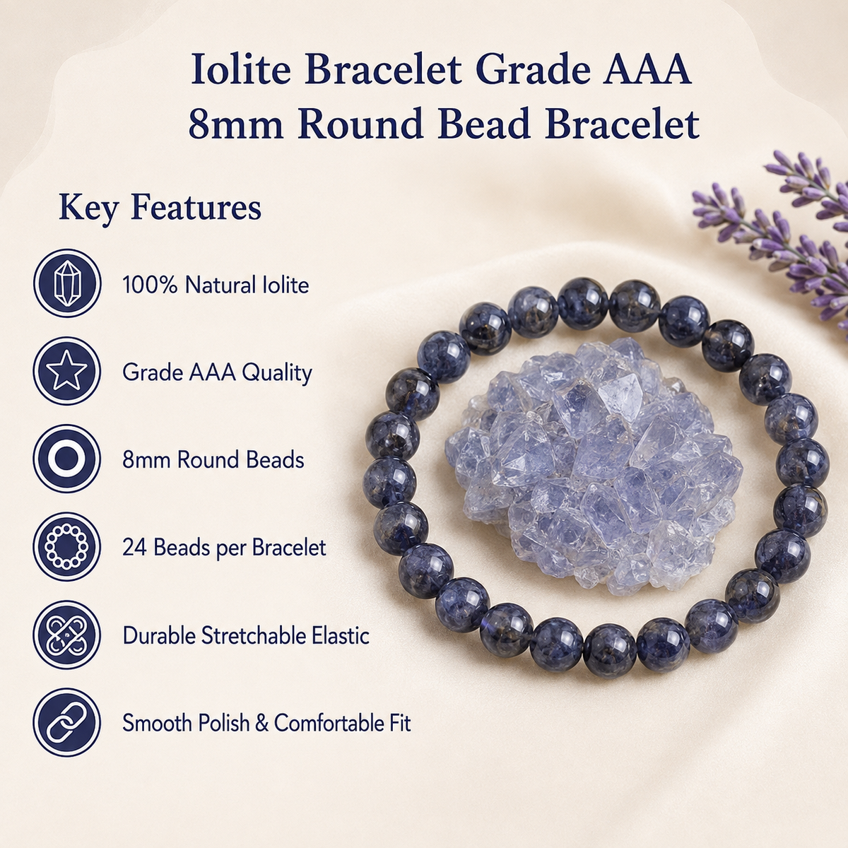 Iolite Bracelet (Self- Healing and Dreams)
