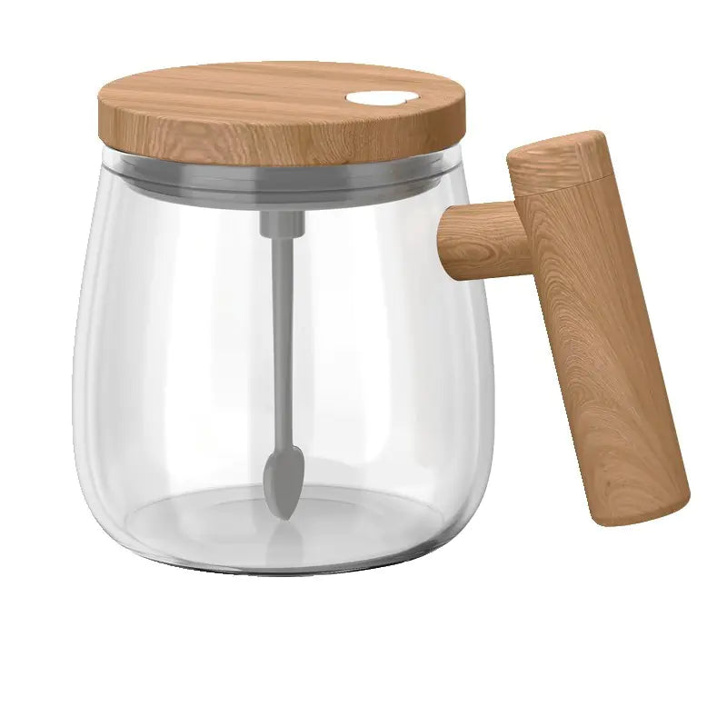 Japanese Automatic Stirring Glass Mug for Coffee & More