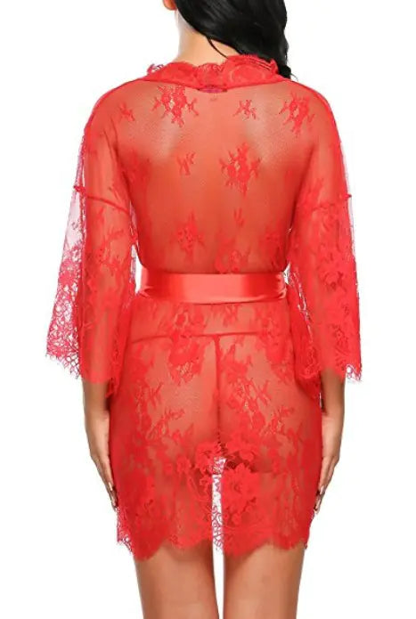 Lace Cardigan, Long Sleeve Nightgown, Lingerie Set