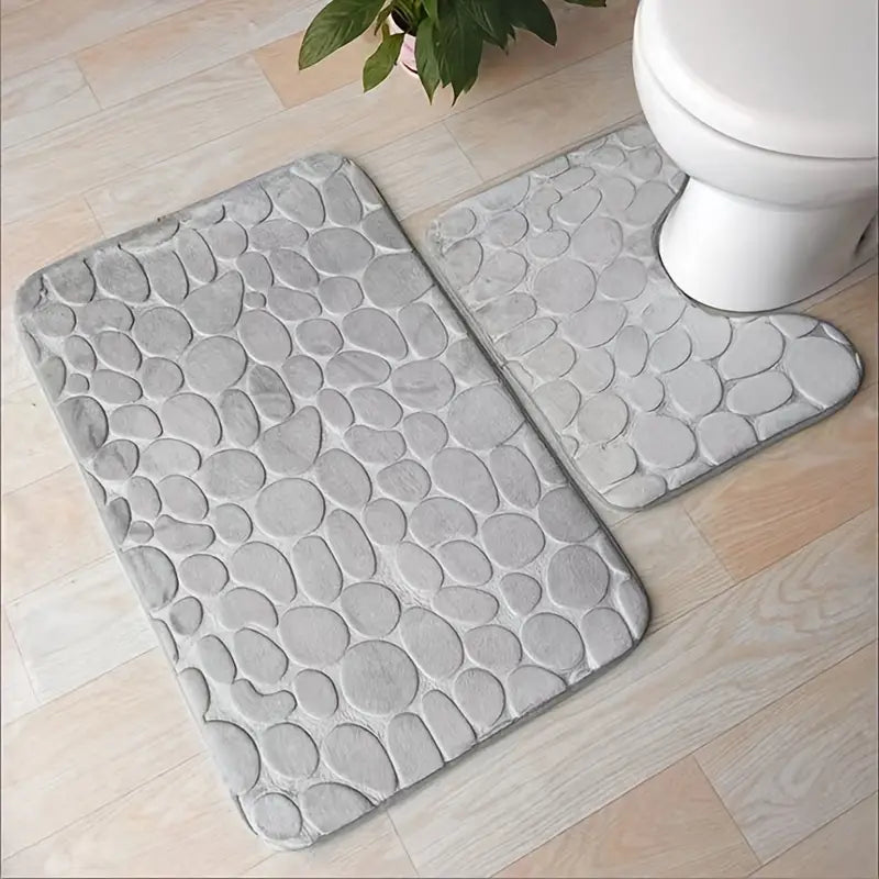 3-Piece Non-Slip Bathroom Rug Set - 888