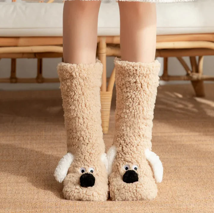 Women’s Plush Dog Socks - 888