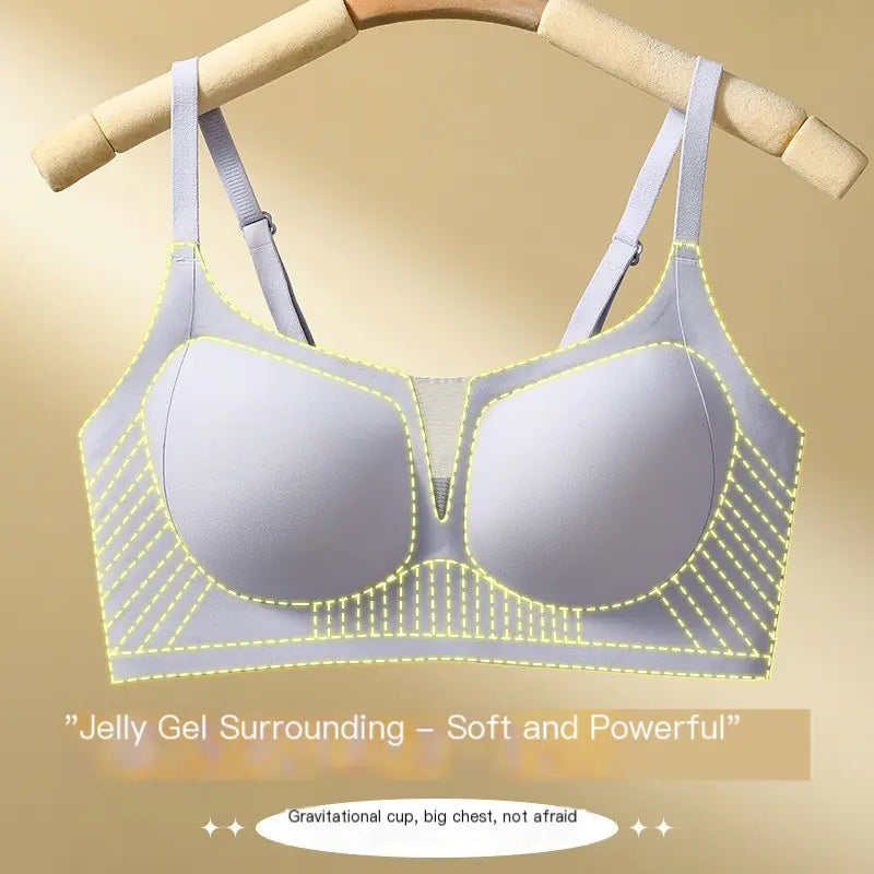 Jelly Soft Support Deep V Wireless Breathable Bra - Lingerie