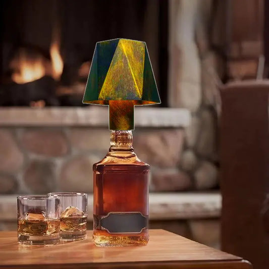 Creative Octagonal Bottle Table Lamp for Bars and Restaurants