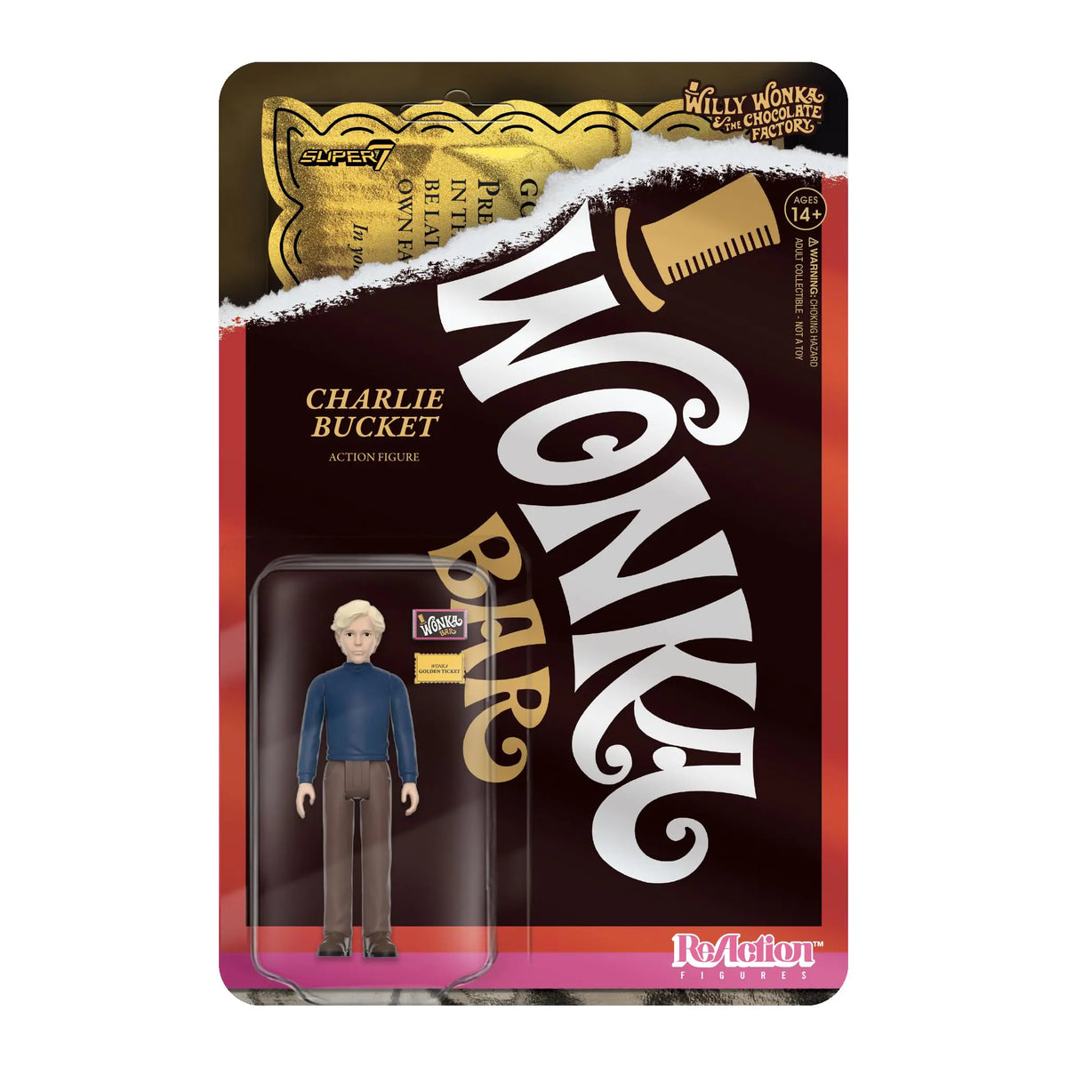 Super7 Willy Wonka and The Chocolate Factory Charlie Bucket - 3.75" Action Figure with Accessories Classic Movie Collectibles and Retro Toys- US seller