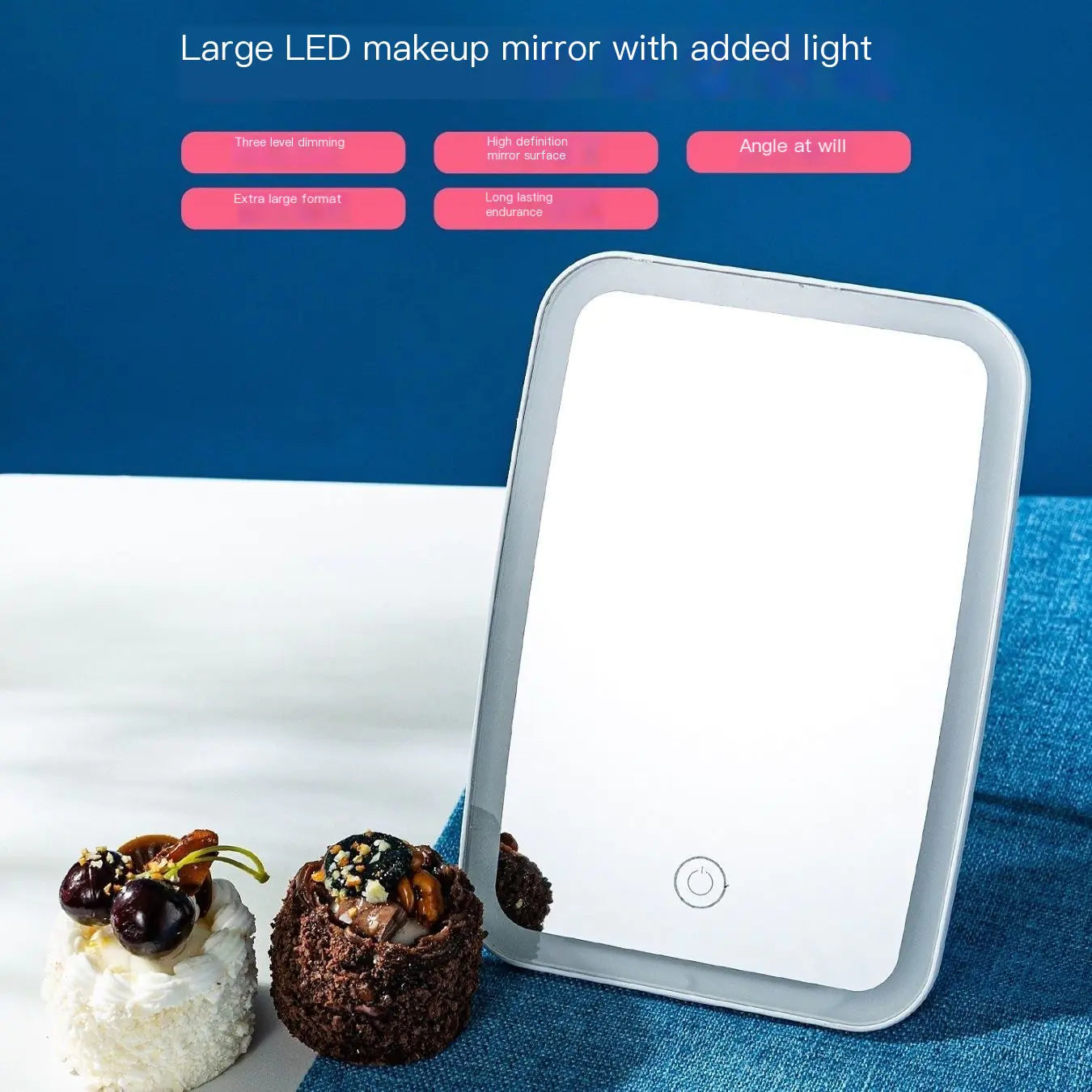 LED Makeup Mirror with Light, Portable Folding Design