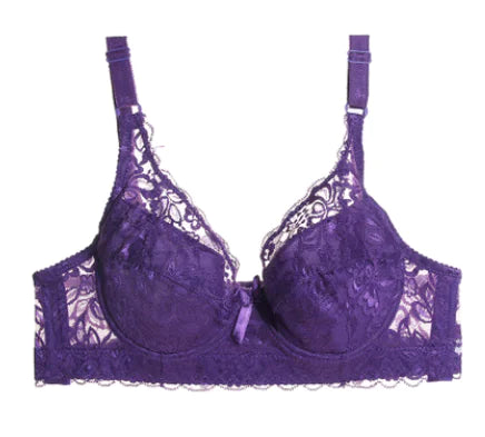 Ultra-thin Lace Bra for Plus Size with Adjustable Fit - Lingerie