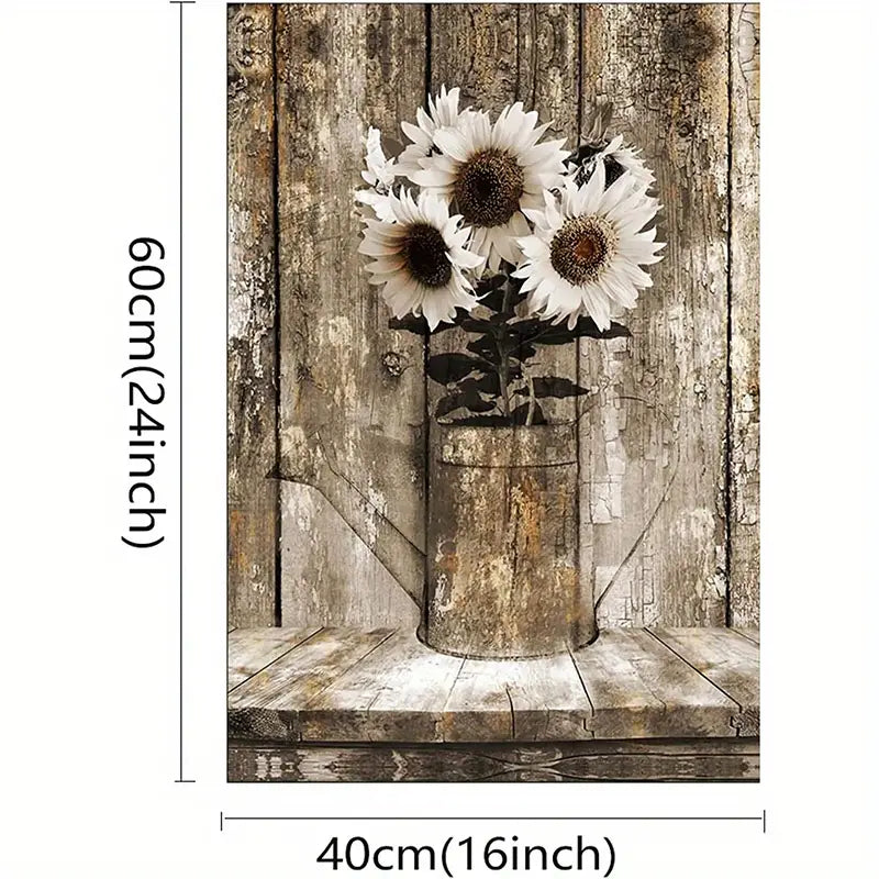 Rustic Floral Sunflower Canvas Wall Art for Home Decor