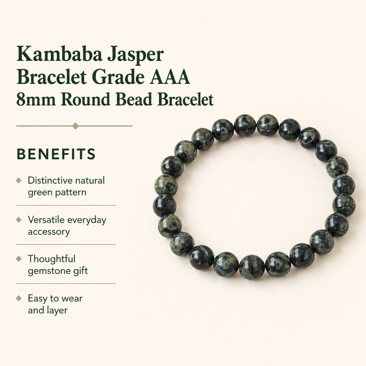 Kambaba Jasper Bracelet (Self Discovery and Empathy).