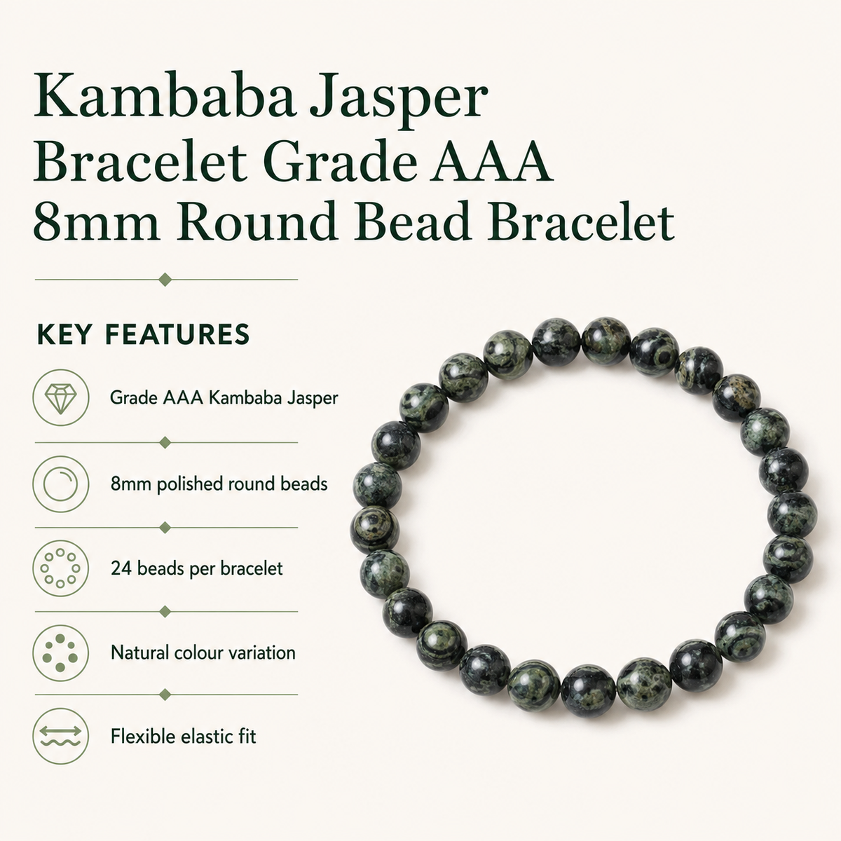Kambaba Jasper Bracelet (Self Discovery and Empathy).