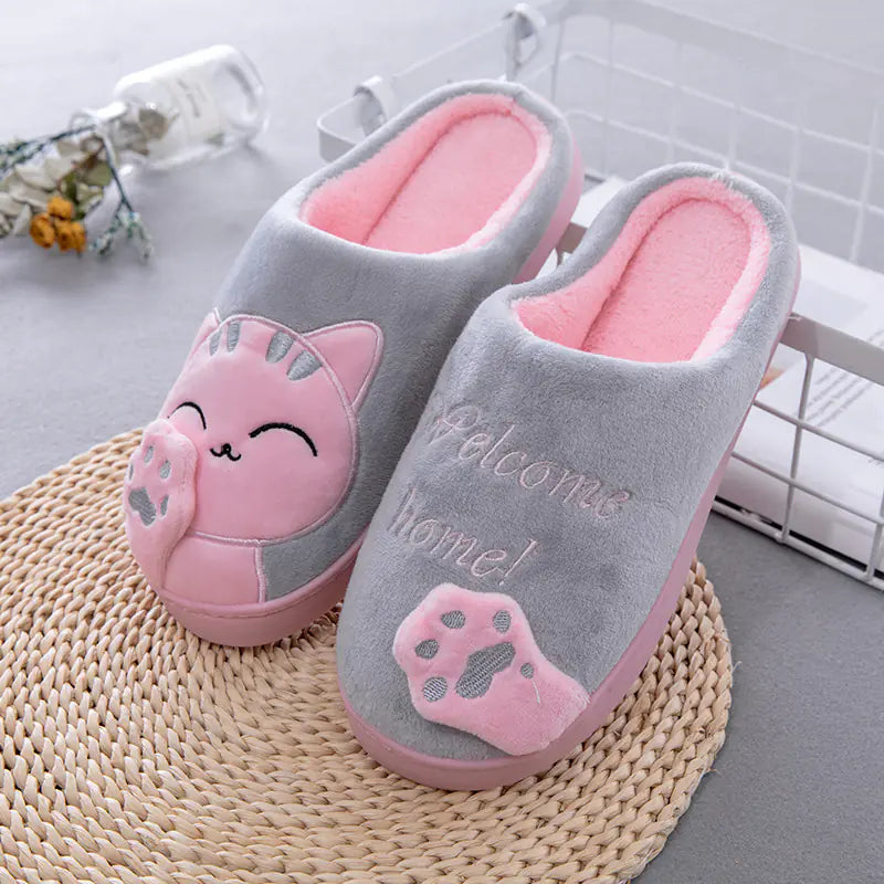 Cotton Winter Home Slippers - Tong Lucky Cat Design- 888