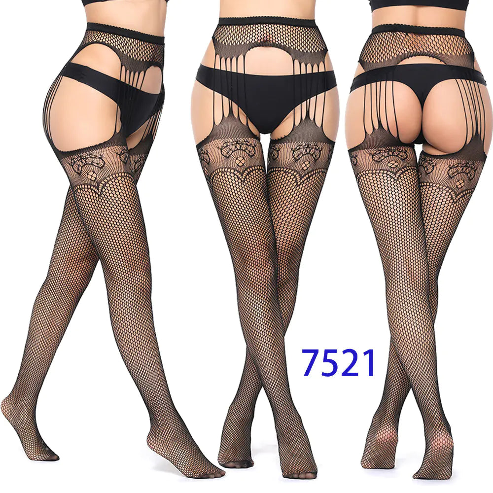 New Women's High Elasticity Open-Crotch Fishnet Stockings - Lingerie