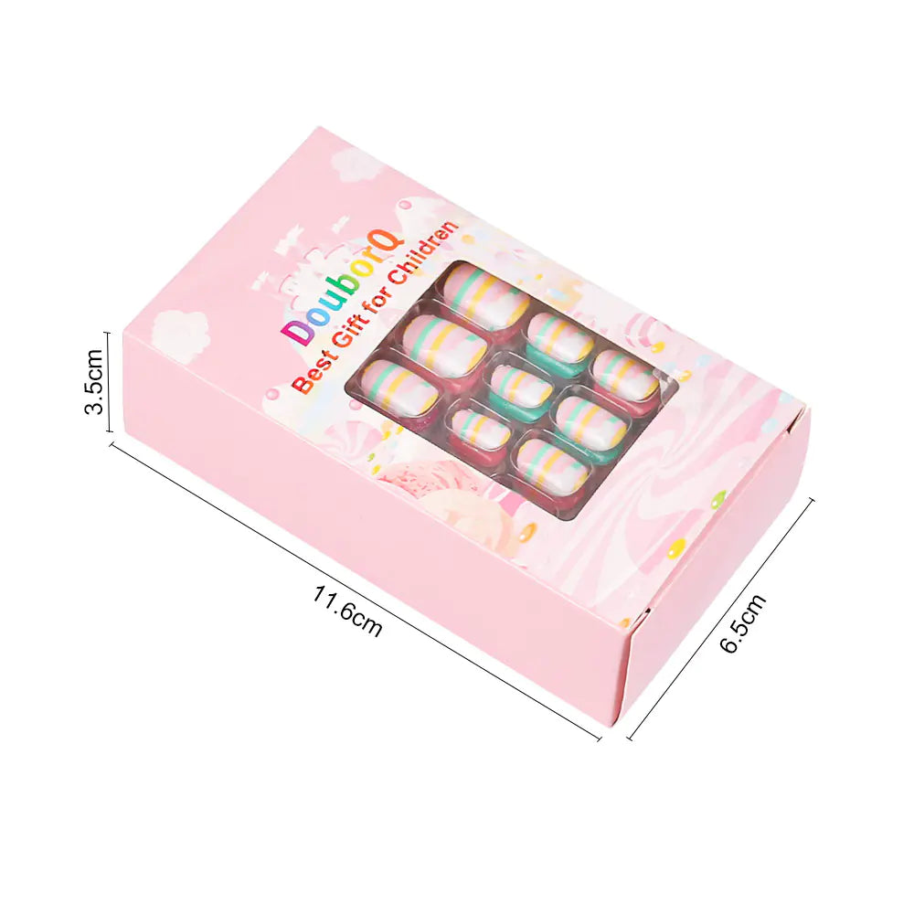 120-Piece Cute Kids Nail Art Fake Nail Set