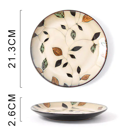 Hand Painted Ceramic Plate with Glaze Finish
