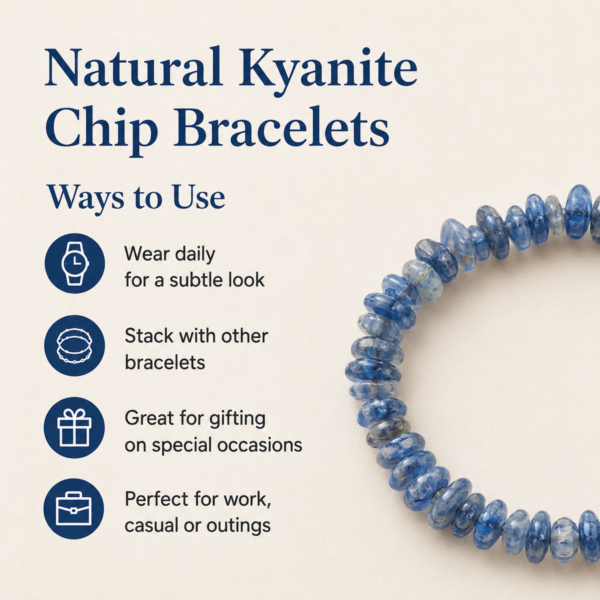 Kyanite Chip Bracelet (Relaxation and Angelic Communication)