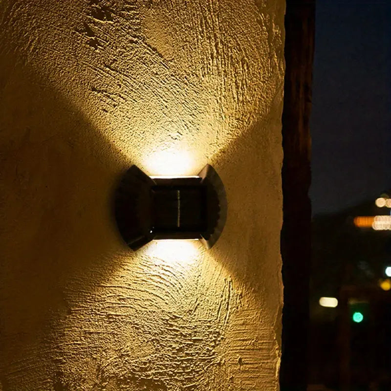 2-Piece Solar Shell Wall Lamp for Outdoor Use