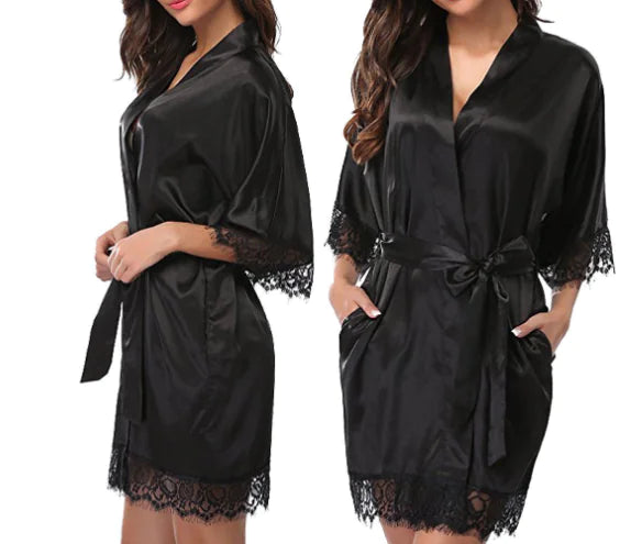 Plus Size Silk Feel Nightgown and Lingerie Set
