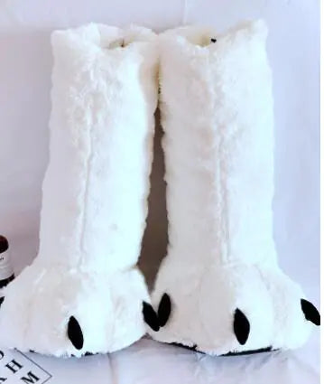 High Top Cute Cartoon Bear Paw Plush Cotton Shoes- 888