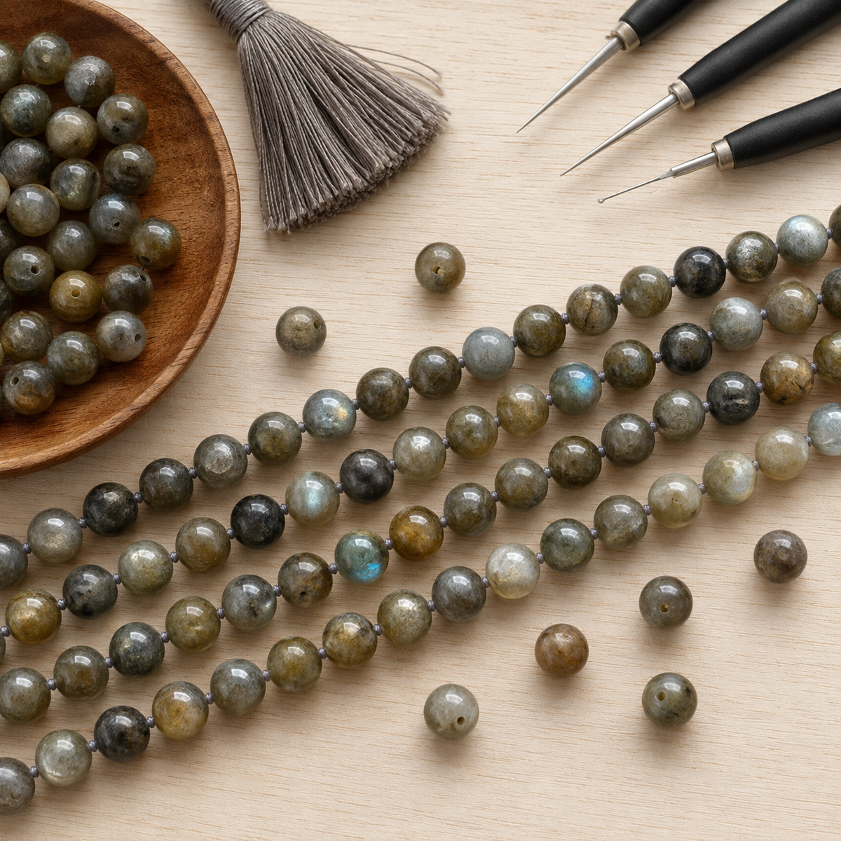 Labradorite Beads, Natural Round Crystal Beads 4mm to 12mm