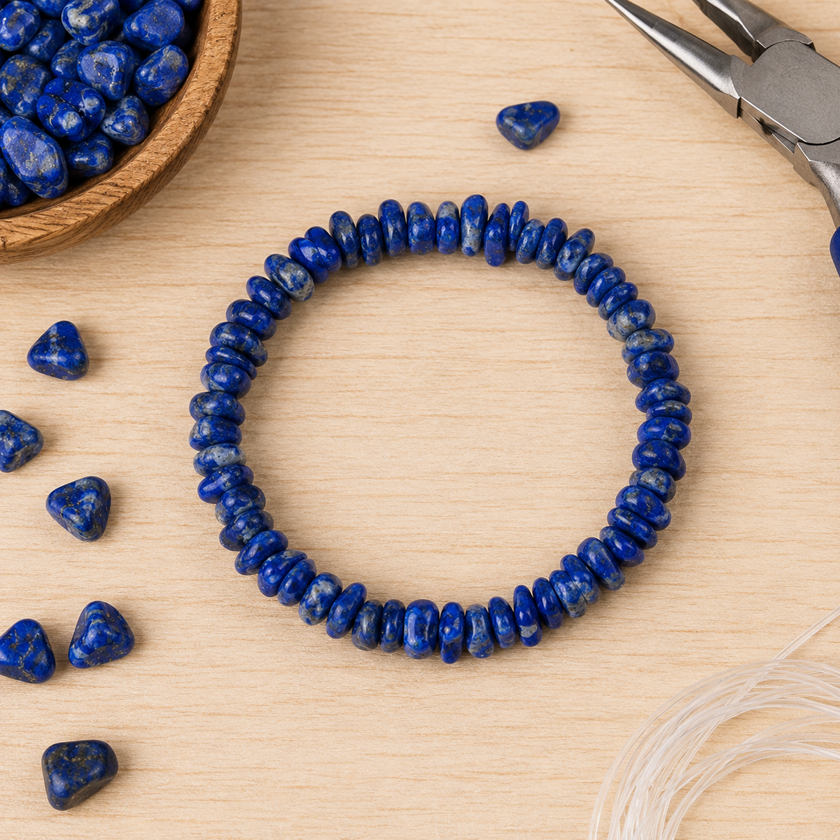 Lapis Lazuli Chip Bracelet (Good Fortune and Clarity)