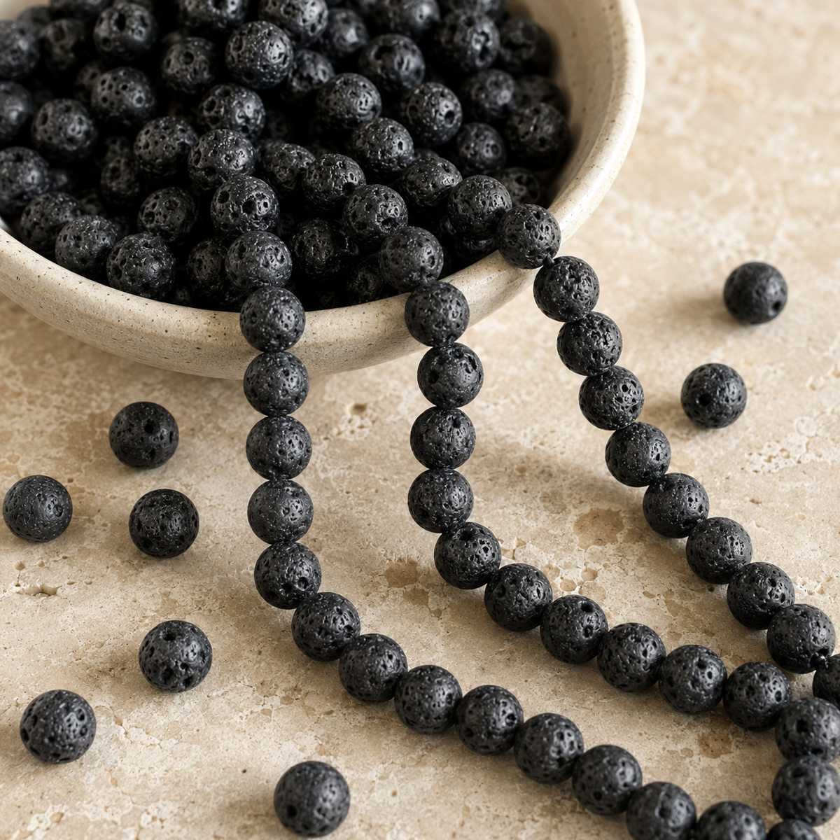 Lava Beads, Natural Round Crystal Beads 4mm to 12mm