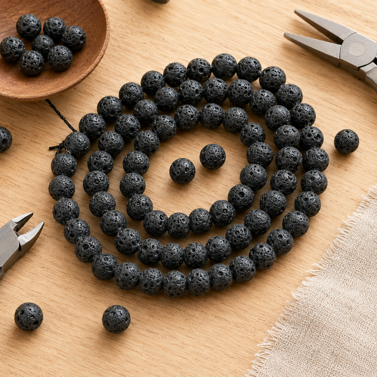 Lava Beads, Natural Round Crystal Beads 4mm to 12mm