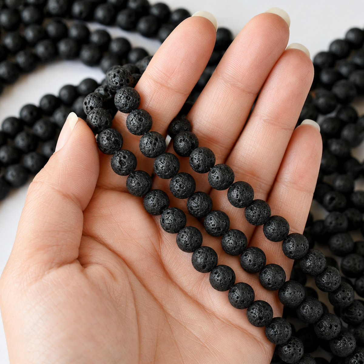 Lava Beads, Natural Round Crystal Beads 4mm to 12mm