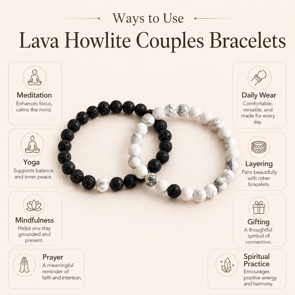 Lava Howlte Couple Bracelets, Anniversary Gift (Expansion and Inspiration )