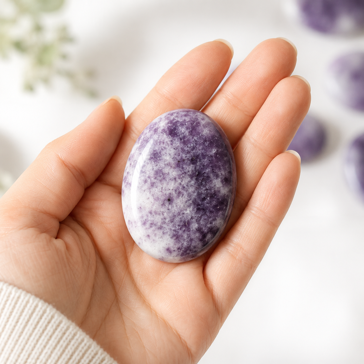 Lepidolite Pocket Stones (Joy and Relaxation)