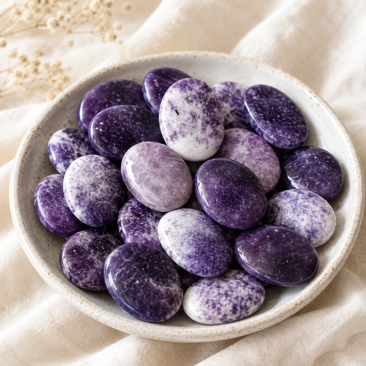 Lepidolite Pocket Stones (Joy and Relaxation)