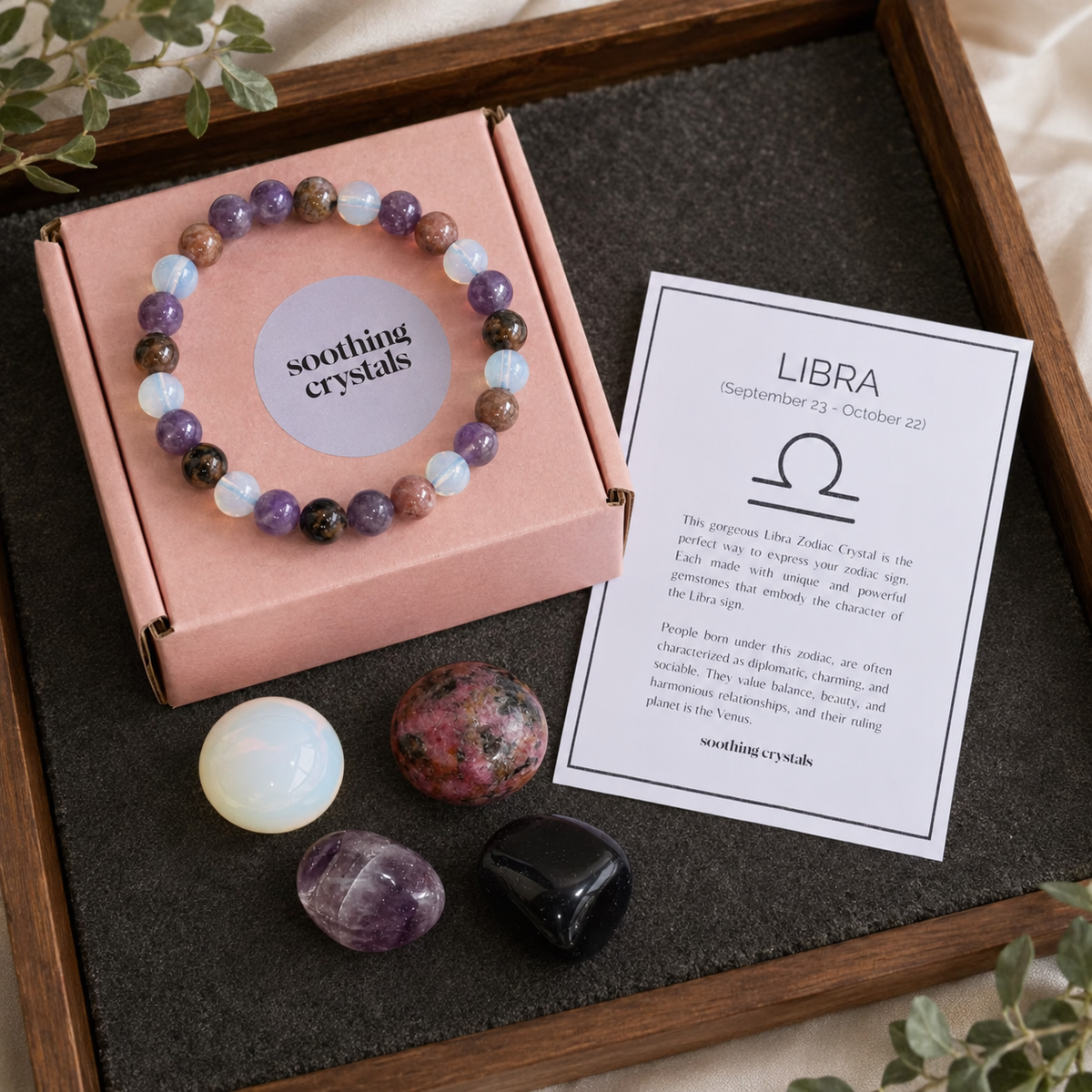LIBRA Zodiac Crystal Kit, Libra Birthstones Tumbled Stones Set, Libra Gifts