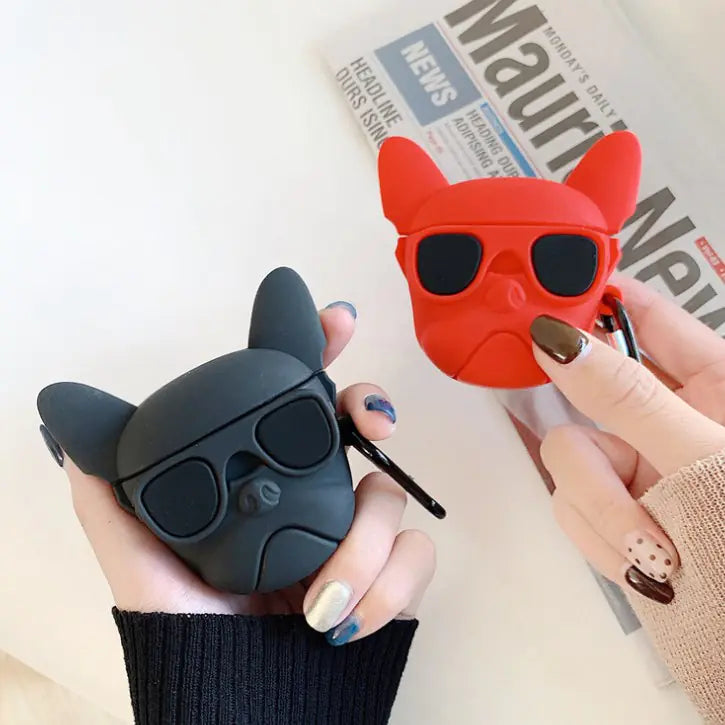 Cute Cartoon Bulldog Headphone Case Cover