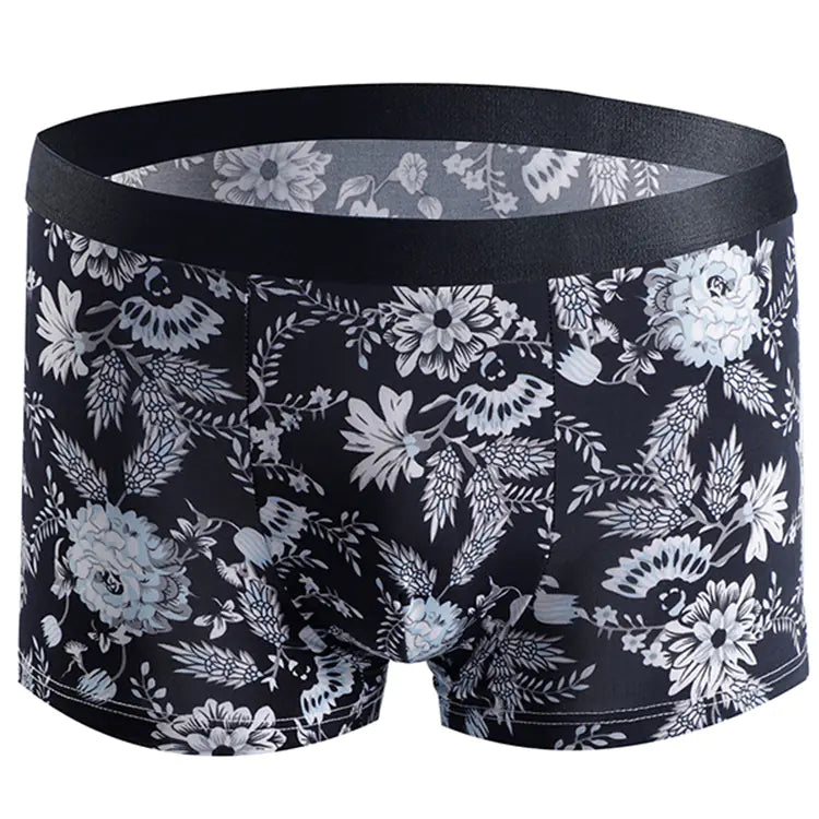Men's Breathable Boxer Shorts with Fashion Print- Lingerie