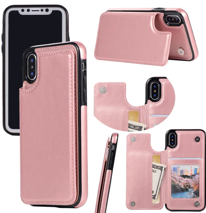 Card Holder Flip Phone Case for iPhone 8 & Samsung S8+