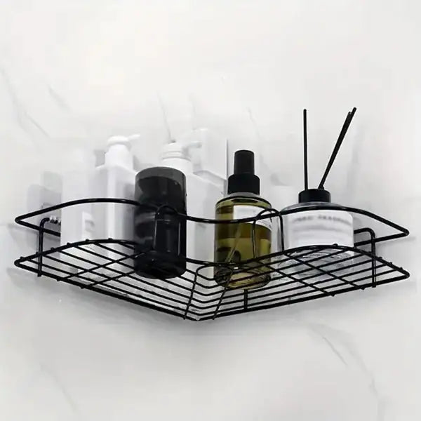 1pc Wall Mounted Bathroom Shelf, Shower Caddy Rack, No Punching Triangle Storage Rack For Bathroom Kitchen, Bathroom Accessories
