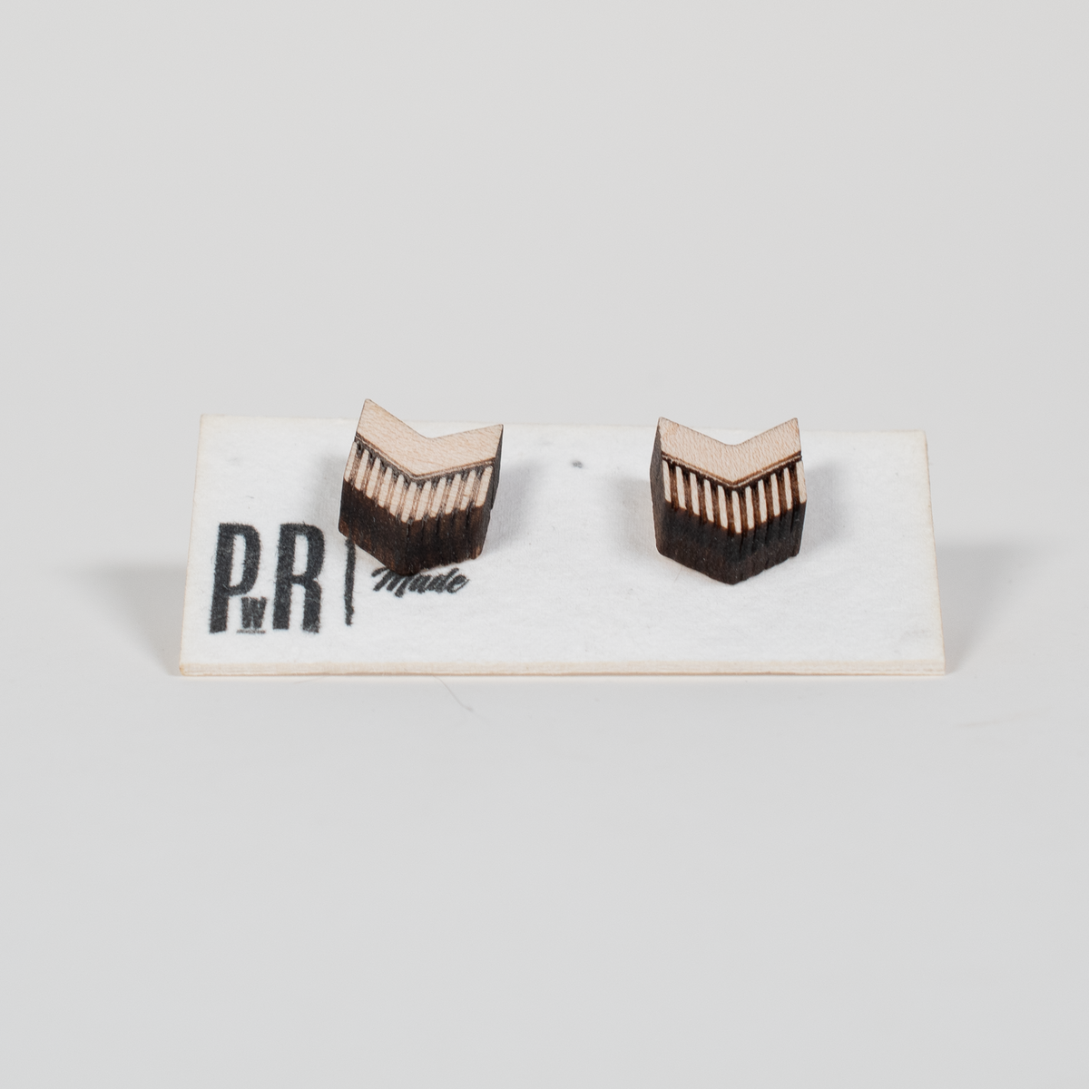 Small Wood Stud Earrings | Geometric Designs