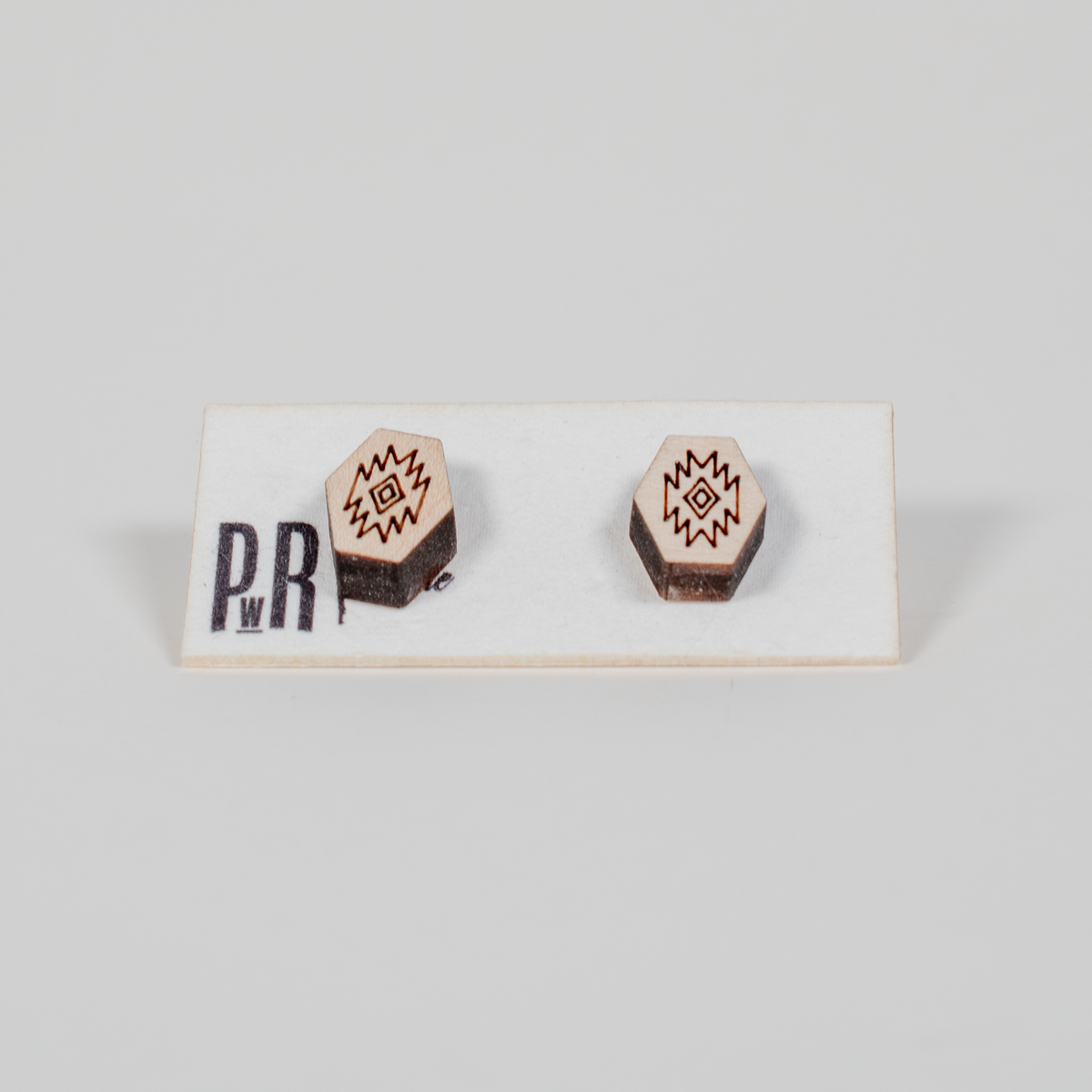Small Wood Stud Earrings | Geometric Designs
