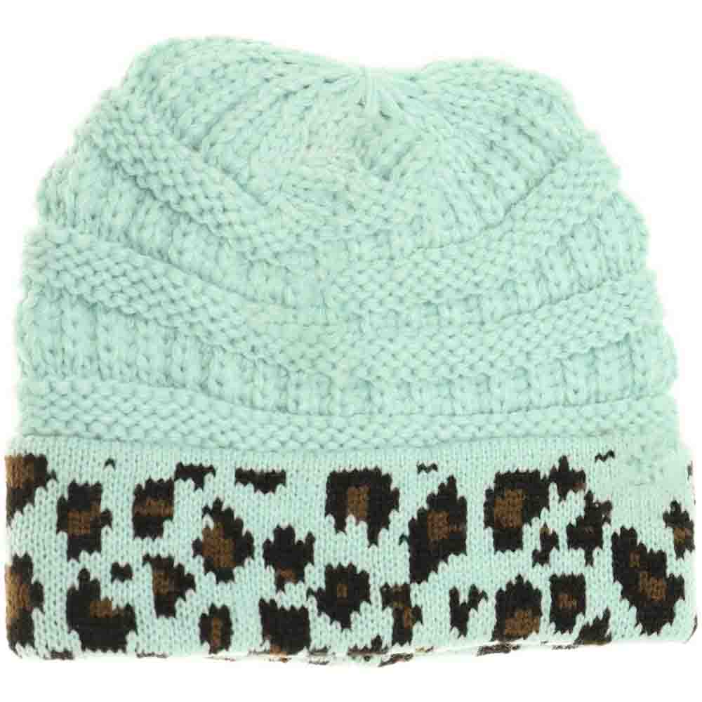 KIDS Matching Cuff Leopard Print C.C Beanie