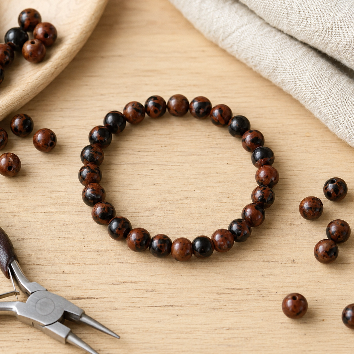 Mahogany Obsidian Bracelet (Creativity and Growth)