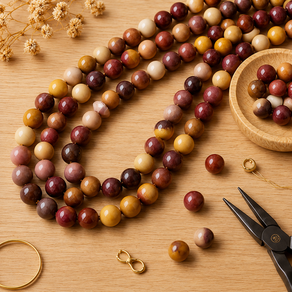 Mookaite Beads, Natural Round Crystal Beads 4mm to 12mm