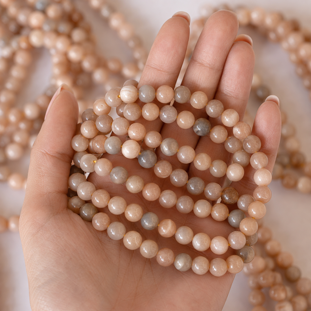 Moonstone Beads, Natural Round Crystal Beads 4mm to 12mm